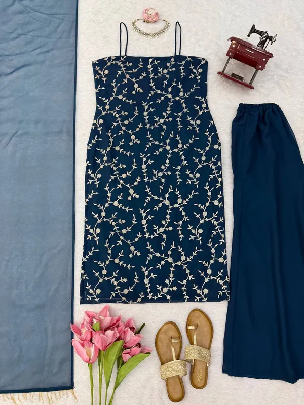 Flux_Georgette_Brown_Set_Navy_Blue
