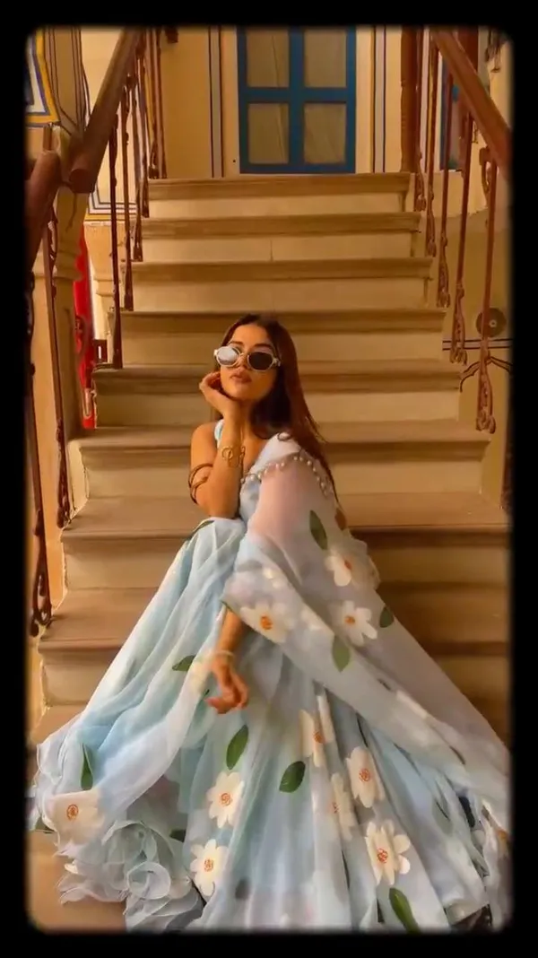 Foux_Gorgette_Blue_lehanga