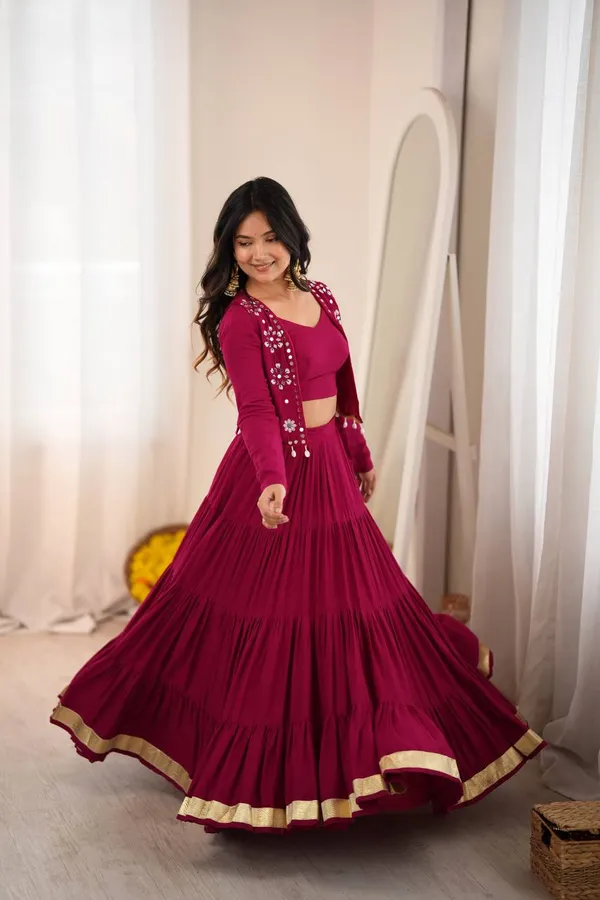 Havy_Reyon_Maroon_Lehenga