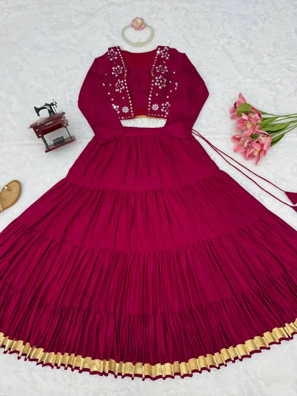Havy_Reyon_Maroon_Lehenga