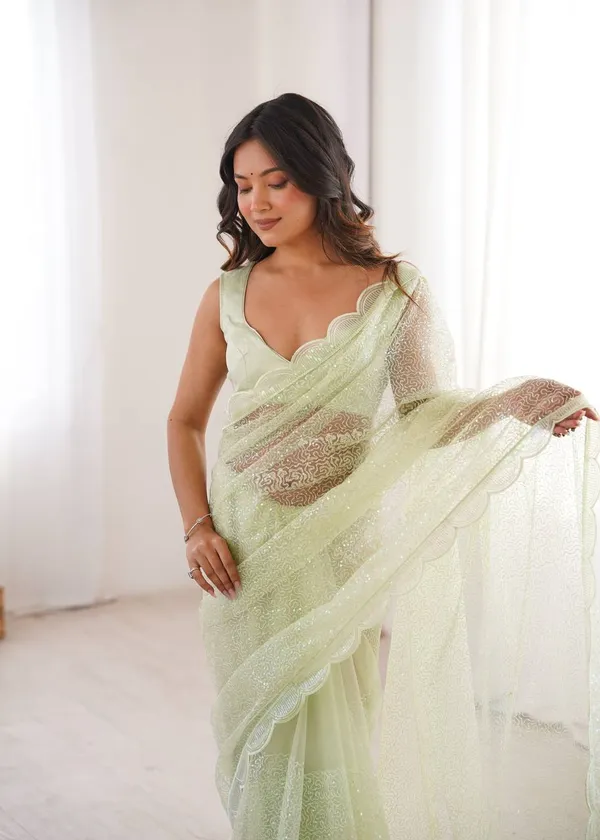 Havy_Soft_Net_Green_Saree