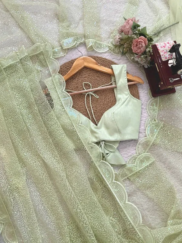 Havy_Soft_Net_Green_Saree