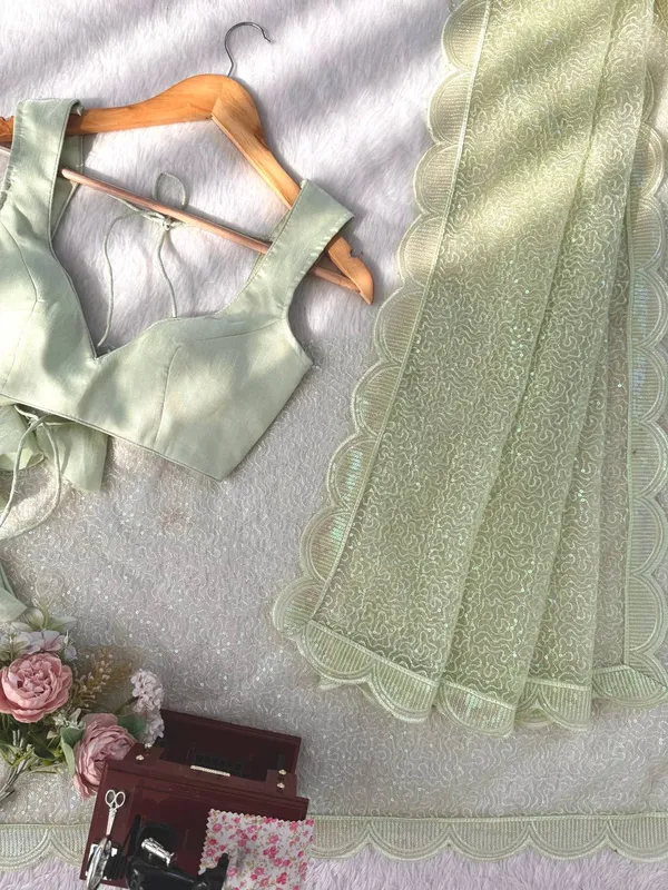 Havy_Soft_Net_Green_Saree