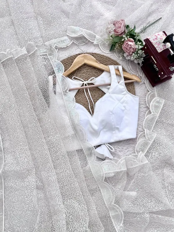 Havy_Soft_Net_White_Saree