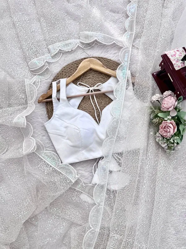 Havy_Soft_Net_White_Saree