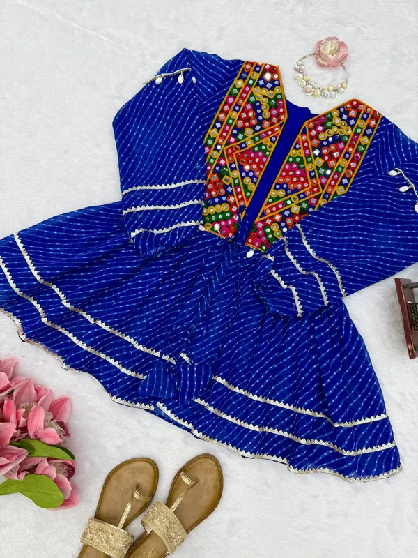 Heavy_Faux_Georgette_Blue_Kurta_Set