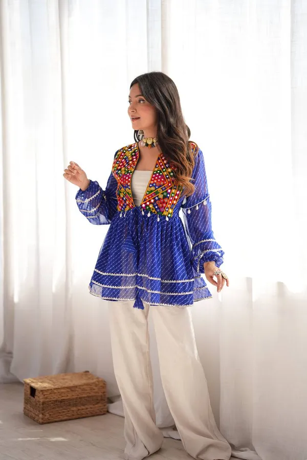 Heavy_Faux_Georgette_Blue_Kurta_Set