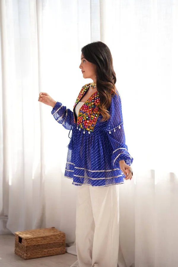 Heavy_Faux_Georgette_Blue_Kurta_Set