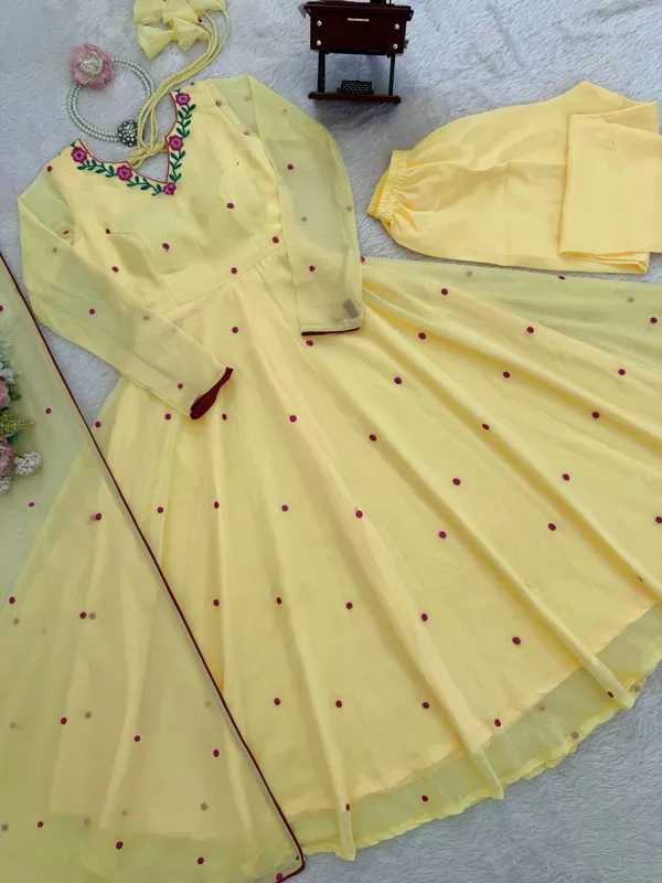 Heavy_Faux_Georgette_Embroidered_Anarkali_Dress_with_Dupatta_&_Pant
