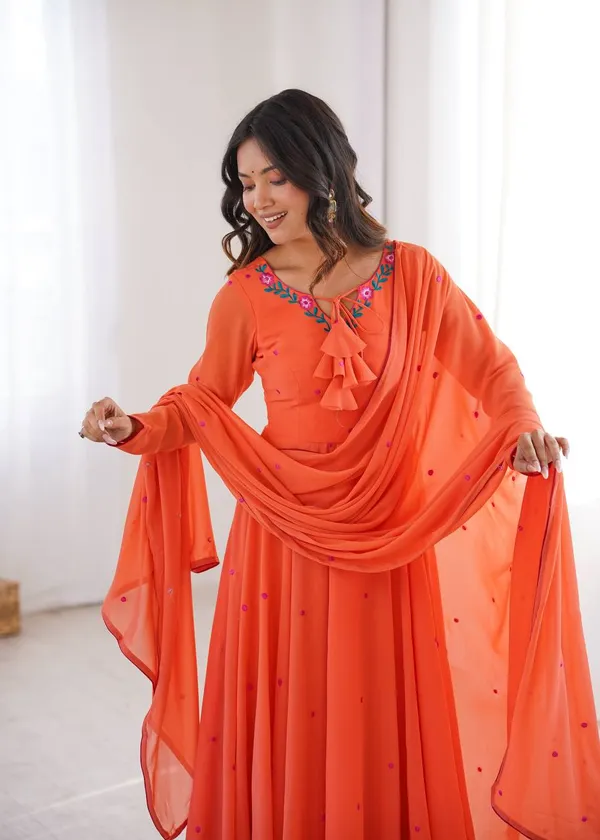 Heavy_Faux_Georgette_Embroidered_Anarkali_Pant_Dupatta_Set_Orange