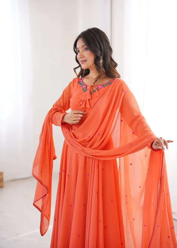 Heavy_Faux_Georgette_Embroidered_Anarkali_Pant_Dupatta_Set_Orange