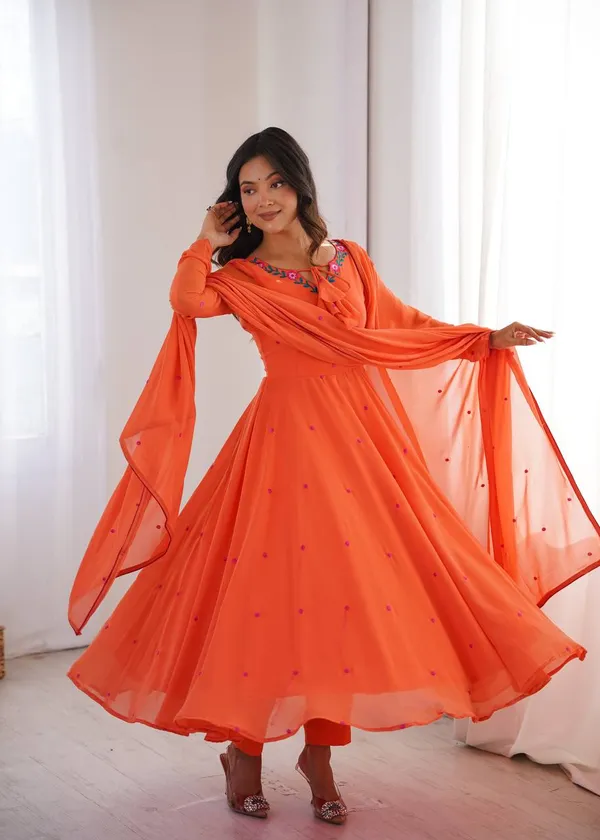 Heavy_Faux_Georgette_Embroidered_Anarkali_Pant_Dupatta_Set_Orange