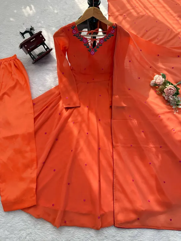 Heavy_Faux_Georgette_Embroidered_Anarkali_Pant_Dupatta_Set_Orange