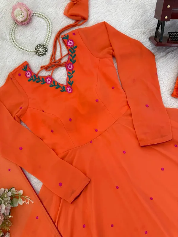 Heavy_Faux_Georgette_Embroidered_Anarkali_Pant_Dupatta_Set_Orange