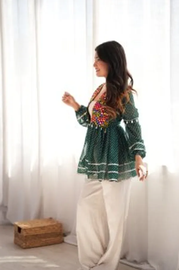 Heavy_Faux_Georgette_Green_Kurta_Set