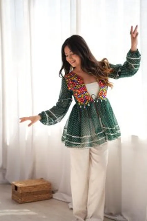 Heavy_Faux_Georgette_Green_Kurta_Set