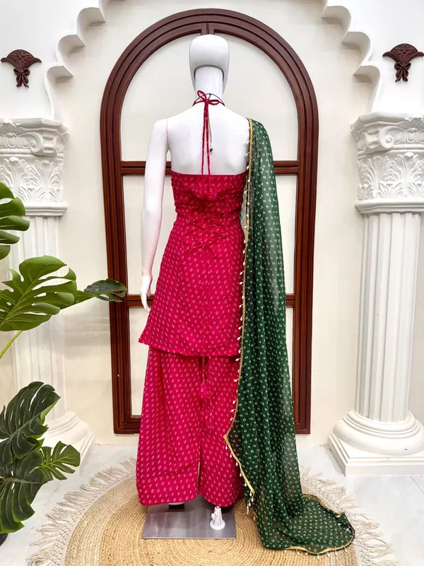 Heavy_Faux_Georgette_Kurta_Set_Red