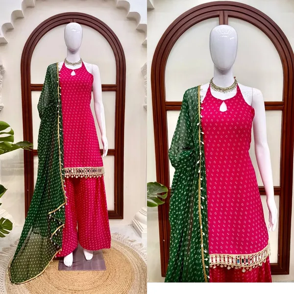 Heavy_Faux_Georgette_Kurta_Set_Red