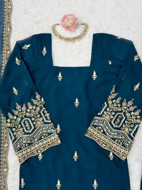 Heavy_Faux_Georgette_Suit_Pant_Dupatta_Set_with_Beads_Sequence_Thread_Work_Blue