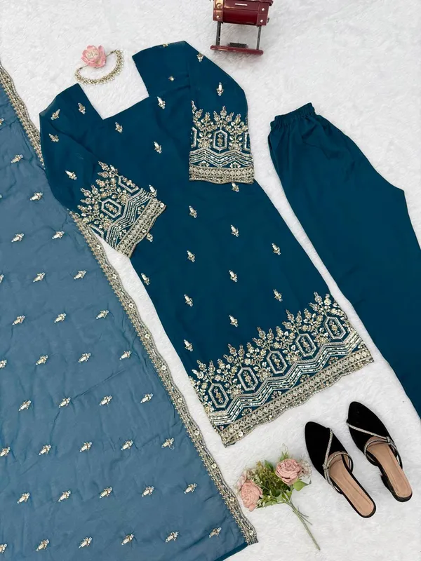 Heavy_Faux_Georgette_Suit_Pant_Dupatta_Set_with_Beads_Sequence_Thread_Work_Blue