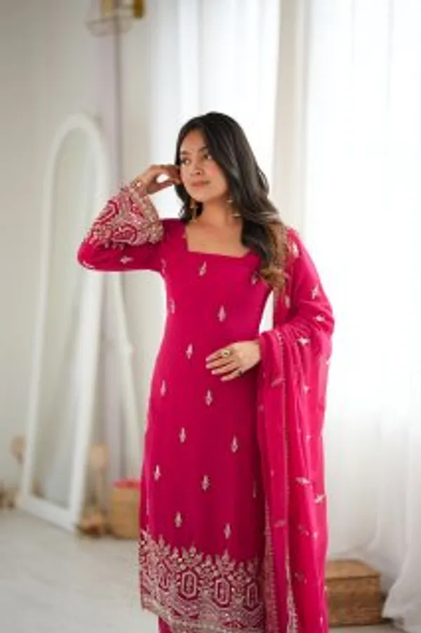 Heavy_Faux_Georgette_Suit_Pant_Dupatta_Set_with_Beads_Sequence_Thread_work_Pink