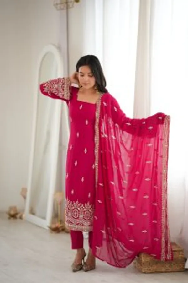 Heavy_Faux_Georgette_Suit_Pant_Dupatta_Set_with_Beads_Sequence_Thread_work_Pink