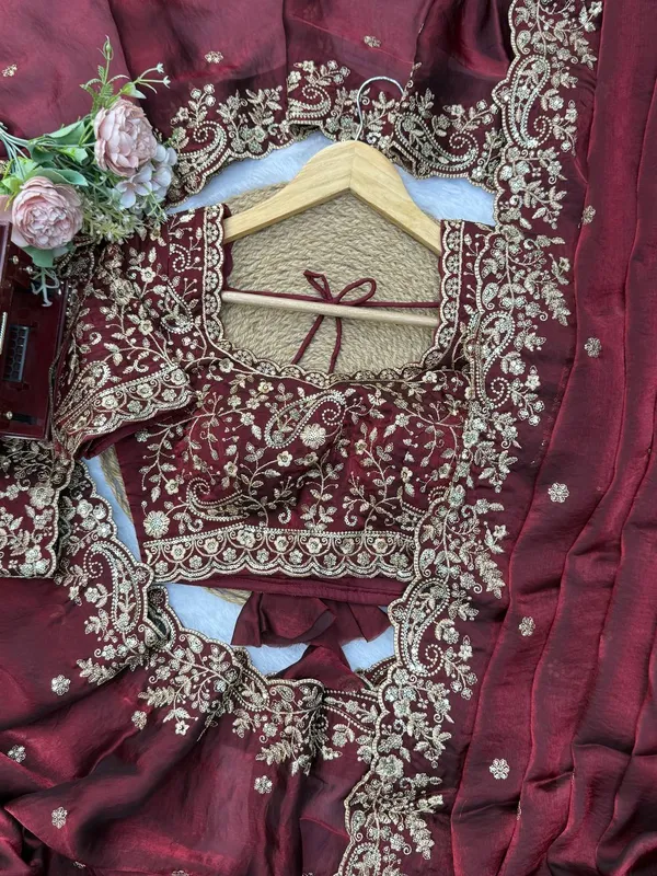 Heavy_Fendy_Silk_Designer_Saree_with_Thread_Sequin_Embroidery_Blouse_Maroon