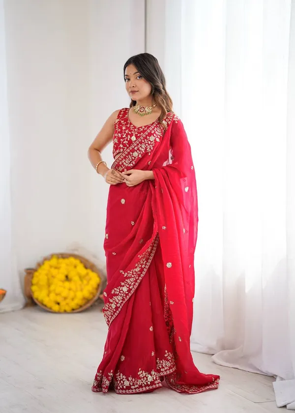 Heavy_Fendy_Silk_Sequin_Embroidered_Designer_Saree_Red