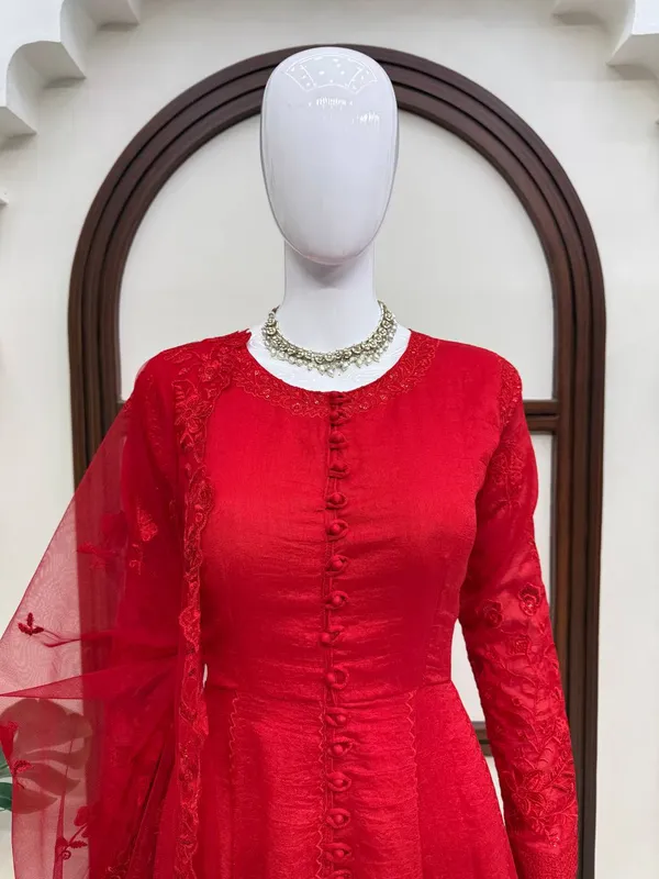 Heavy_Vichitra_Silk_Red_Anarkali_Set