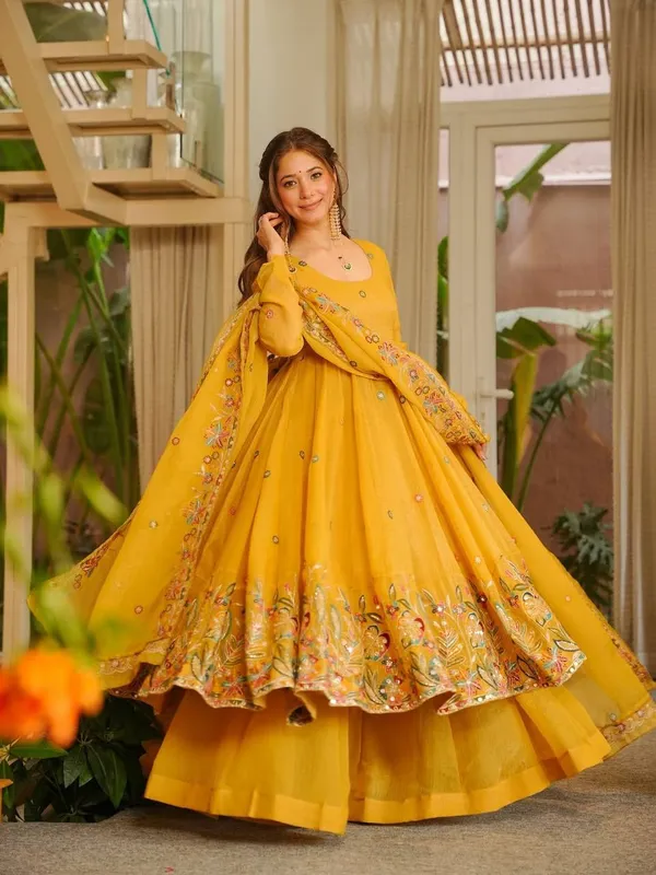Yellow_Crunchy_Silk_Anarkali_Palazzo_Set