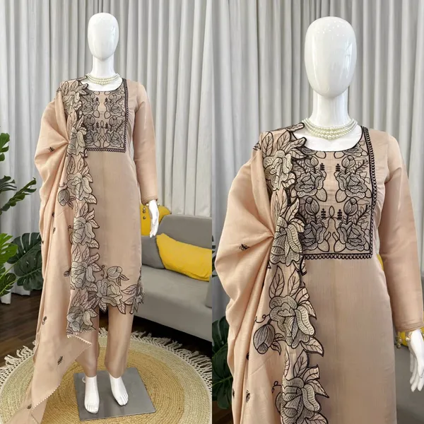 Chanderi_Fabric_Elegant_Casual_Suit_Set