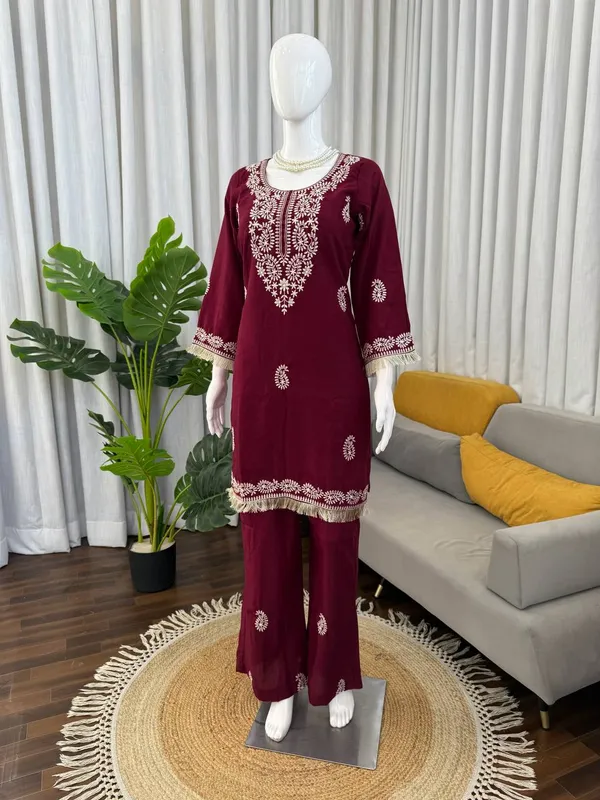 Rayon_Kurti_Bell_Bottom_Set