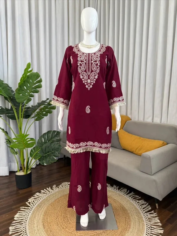 Rayon_Kurti_Bell_Bottom_Set