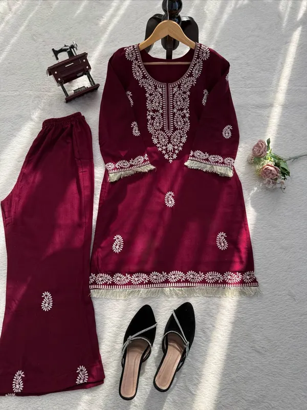 Rayon_Kurti_Bell_Bottom_Set