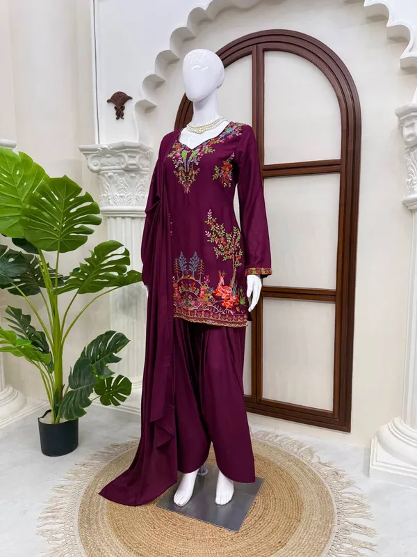 Rayon_Heavy_Work_Suit_Plazo_Set