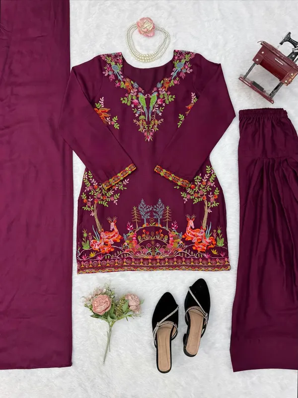 Rayon_Heavy_Work_Suit_Plazo_Set