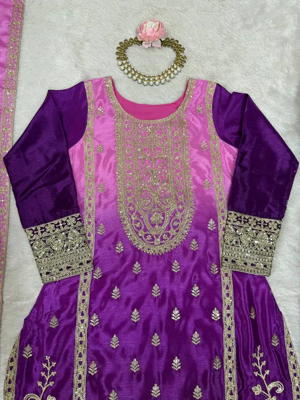 Shaded_Chinon_Silk_Designer_Plazo_Set