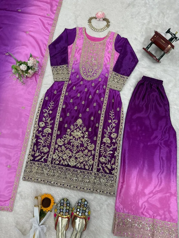 Shaded_Chinon_Silk_Designer_Plazo_Set