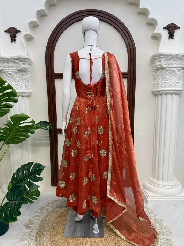 Karishma_silk_Brown_Anarkali_Set