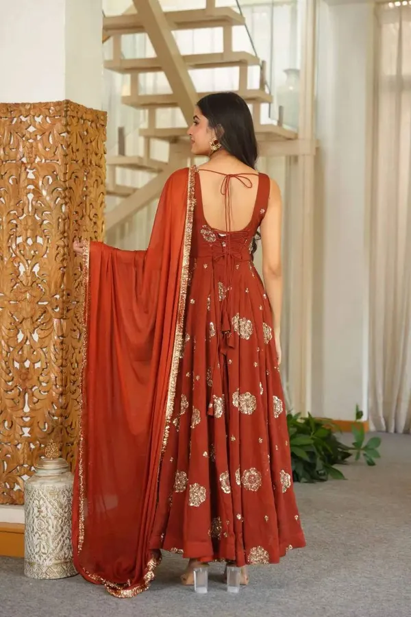 Karishma_silk_Brown_Anarkali_Set
