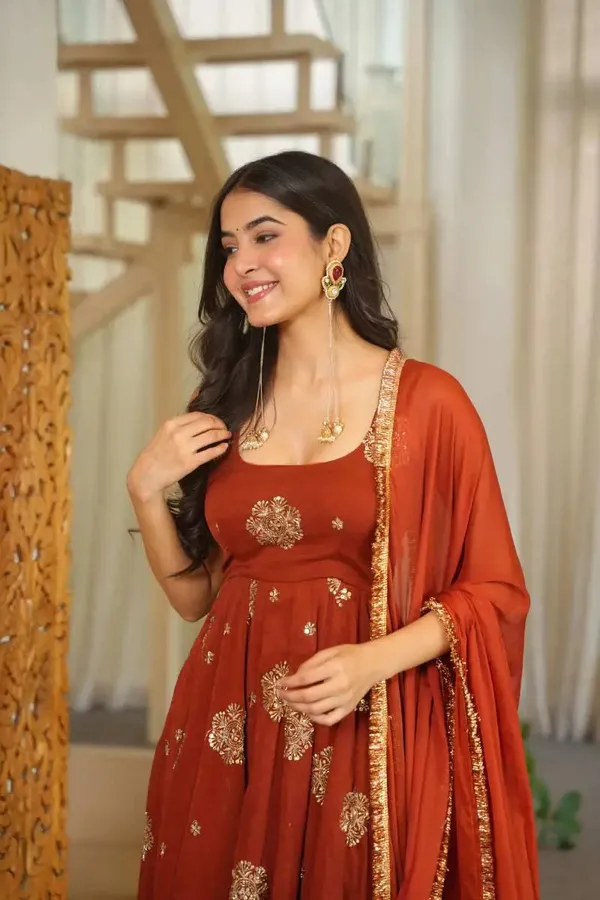 Karishma_silk_Brown_Anarkali_Set