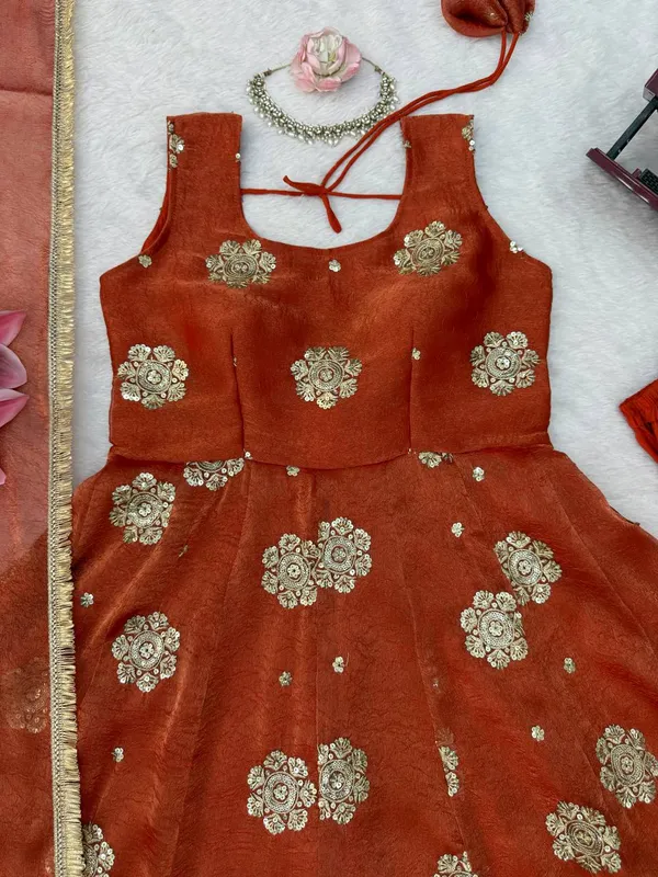 Karishma_silk_Brown_Anarkali_Set