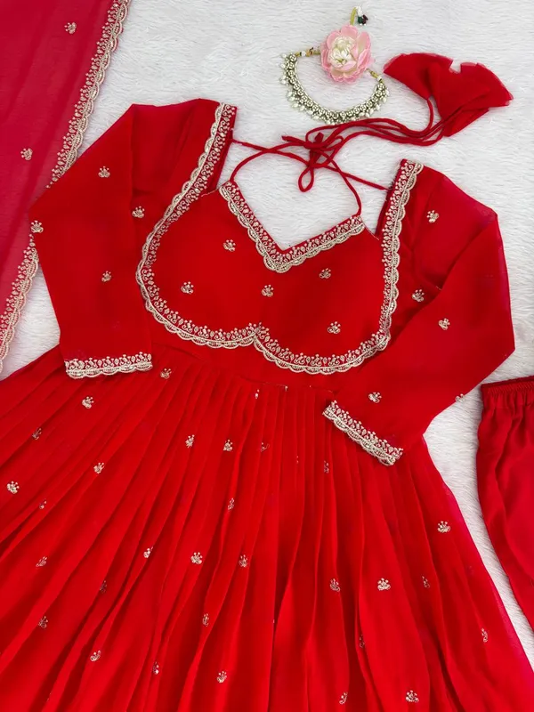 Red_Traditional_Party_Wear_Anarkali_Set