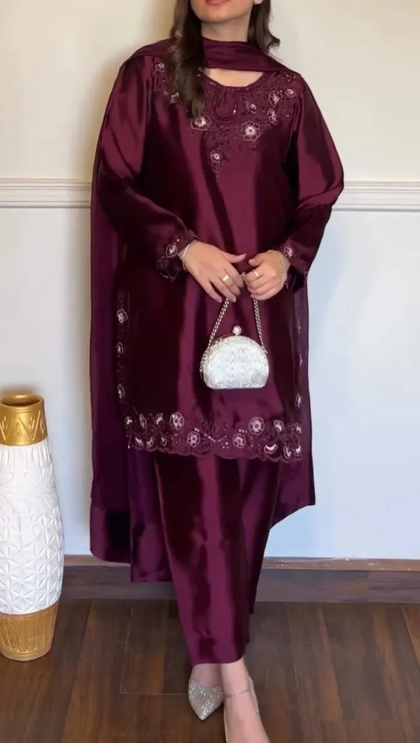 Maroon_American_Silk_Palazzo_Suit