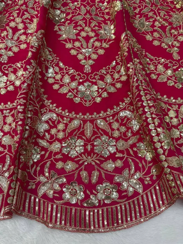 Mul_Chanderi__Fabric_Red_Lehenga