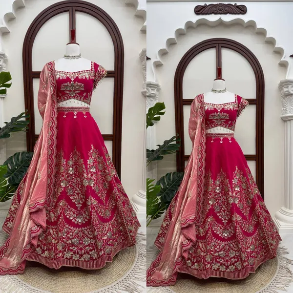 Mul_Chanderi__Fabric_Red_Lehenga