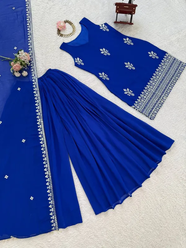 Dark_Blue_Elegant_Design_Faux_Georgette_Kurta_Set_For_Women