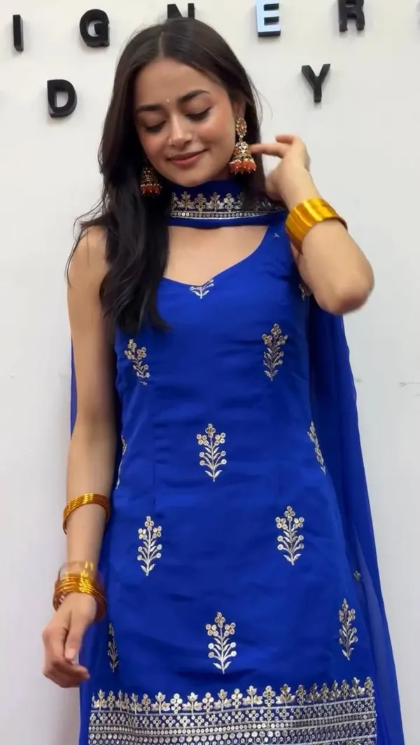 Dark_Blue_Elegant_Design_Faux_Georgette_Kurta_Set_For_Women