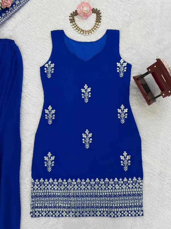 Dark_Blue_Elegant_Design_Faux_Georgette_Kurta_Set_For_Women