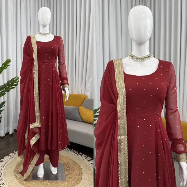 Maroon_Flare_Anarkali_Gown_with_Dupatta_for_Women